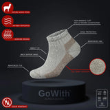 Alpaca Wool Thermal Full Terry Short Hiking Socks for Men & Women - Optic Effect